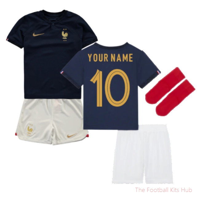2022-2023 France Home Little Boys Mini Kit (Your Name)-unisoccer store